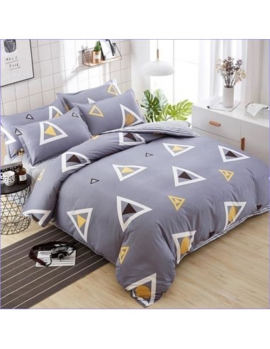 Housse de Couette Scandinave Motifs triangles Gris Faites des économies