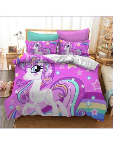 Housse de Couette Licorne Rose Poney arc en ciel livraison gratuite