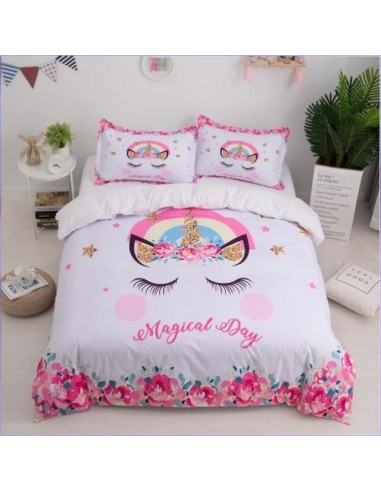 Housse de Couette Licorne Fille jour magique les ctes