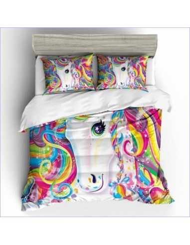 Housse de Couette Licorne Portrait arc en ciel ou a consommer sur place