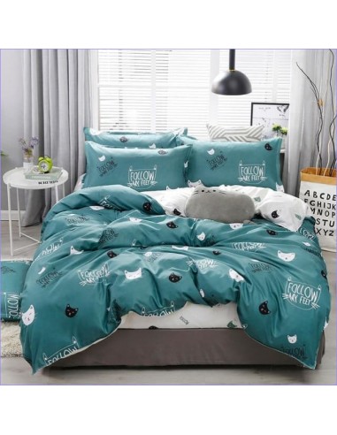 Housse de Couette Tête de Chat bleu turquoise Economisez 