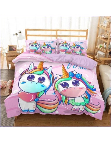 Housse de Couette Licorne Fille style manga livraison gratuite