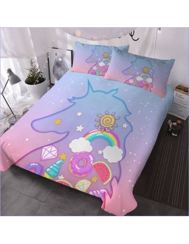 Housse de Couette Licorne silhouette et arc en ciel 50% de réduction en Octobre 2024