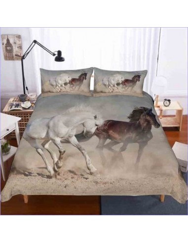 Housse de Couette Chevaux blancs et marrons les ctes