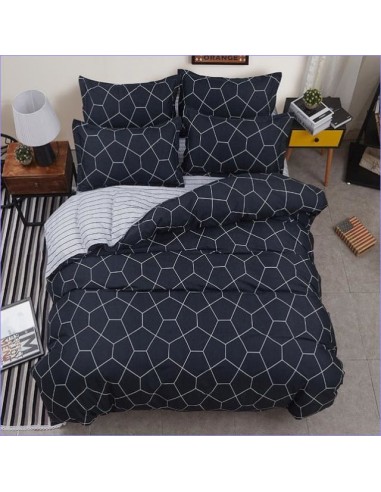 Housse de Couette Scandinave Hexagones Noirs Véritable concentré