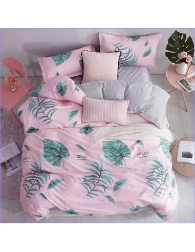 Housse de couette Fleurie Feuilles et rose prix