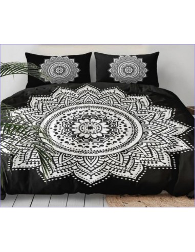 Housse de Couette Mandala - Noir et Blanc 2 - 3 jours ouvrés.