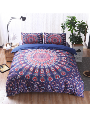 Housse de Couette Mandala - Bleu Nuit Véritable concentré